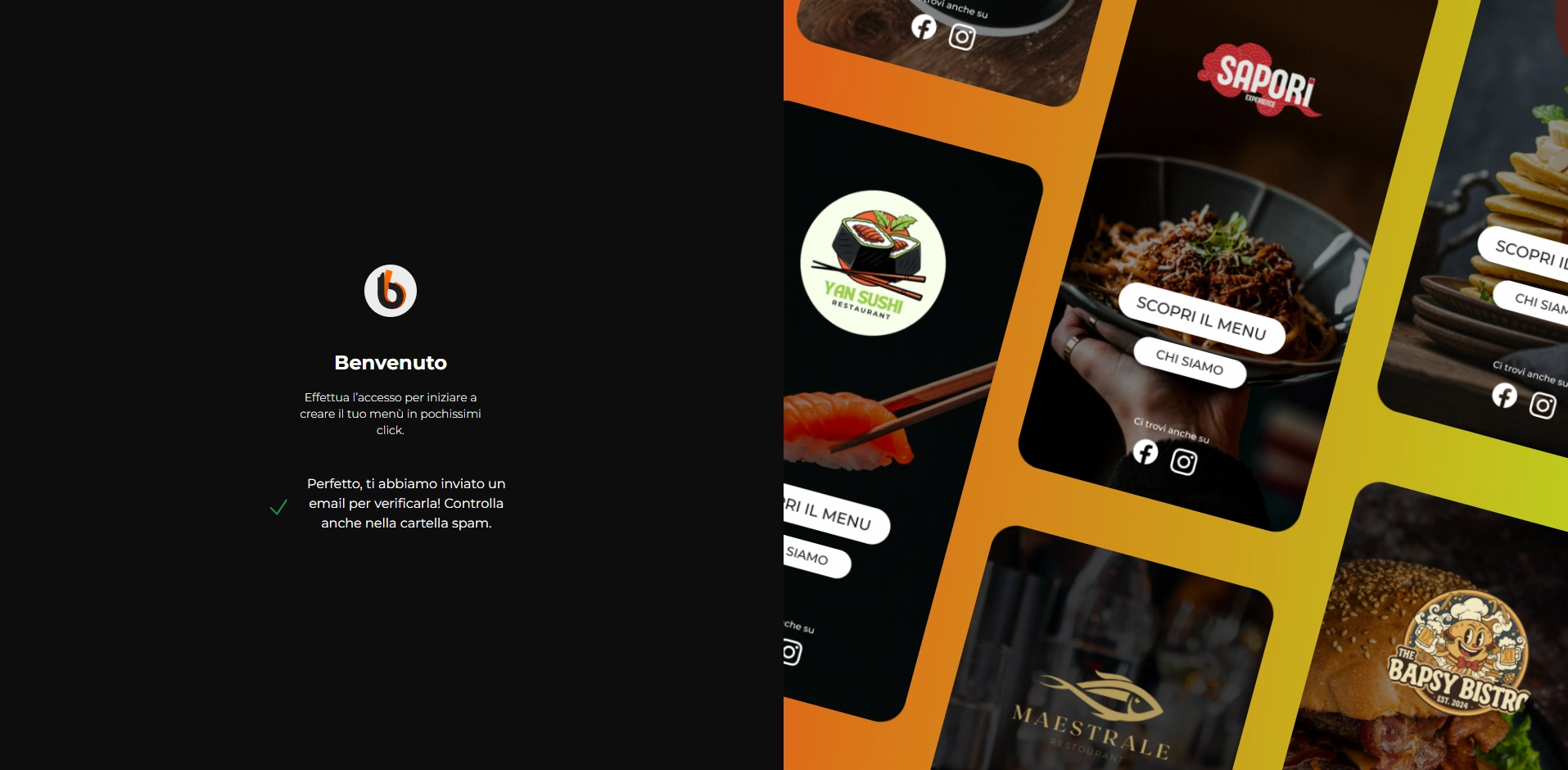 Messaggio verifica email