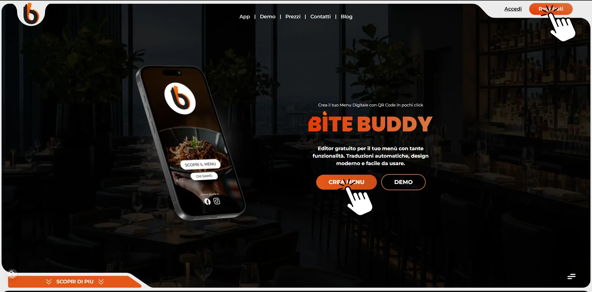Home page BiteBuddy